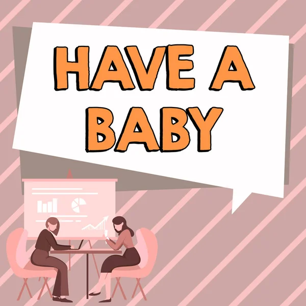 Знак Have Baby Слово Родителей Ожидающих Собирающихся Родить Ребенка — стоковое фото