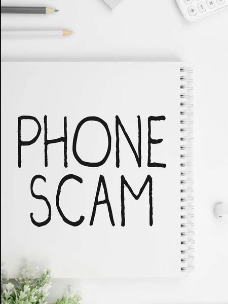 手書きテキスト電話詐欺 製品やサービスの販売を促進するために不要な呼び出しを取得するための単語 — ストック写真