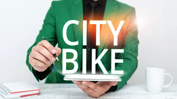 City Bike Business Concept Regular Short Ride Same Flat City — 스톡 사진