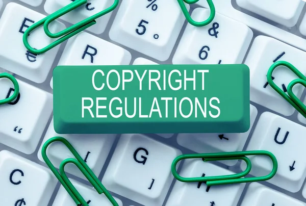 Text Showing Inspiration Copyright Regulations Word Body Law Governs Original — Stockfoto