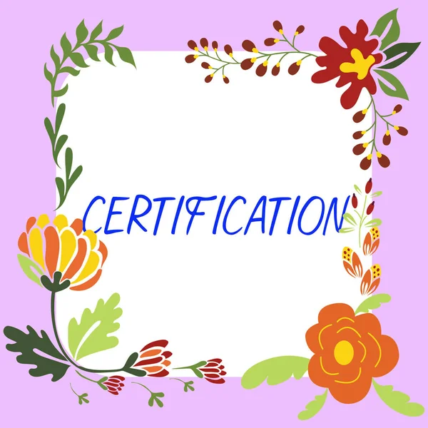 Натхнення Показує Знак Сертифікація Бізнес Ідея Надання Комусь Офіційного Документа — стокове фото
