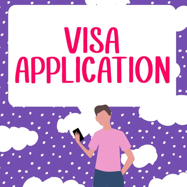 Konceptuální Displej Aplikace Visa Přehled Podnikání Proces Získání Vstupního Povolení — Stock fotografie