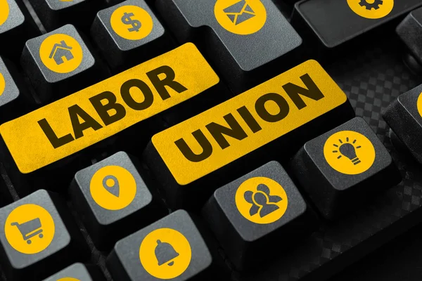 Inspiration Showing Sign Labor Union Business Concept Rules Relating Rights — Fotografia de Stock