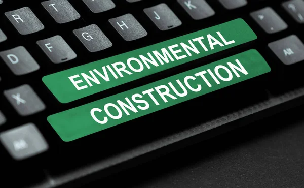 Inspiration Visar Tecken Miljöbyggnad Affärsöversikt Kunnig Hållbart Byggande — Stockfoto