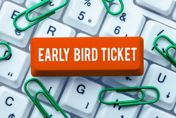 Early Bird Ticket Conceptual Photo Buying Ticket Buying Regular Price — 스톡 사진