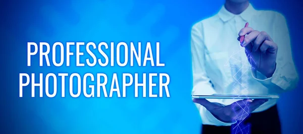 Text Showing Inspiration Professional Photographer Internet Concept Person Who Takes — Stock Photo, Image