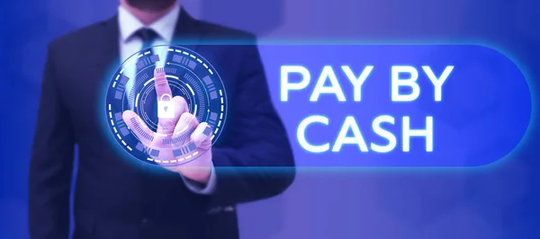 Text Showing Inspiration Pay Cash Word Written Customer Paying Money — Stok fotoğraf