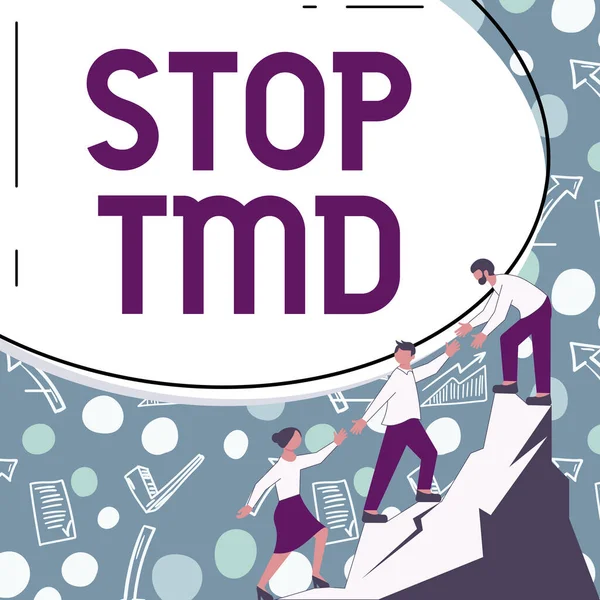 Legenda Texto Apresentando Stop Tmd Internet Concept Prevenir Distúrbio Problema — Fotografia de Stock