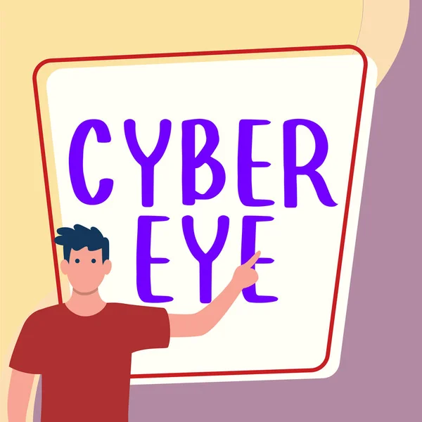 Exibição Conceitual Cyber Eye Ferramenta Foto Conceitual Envolve Construção Tecnologias — Fotografia de Stock