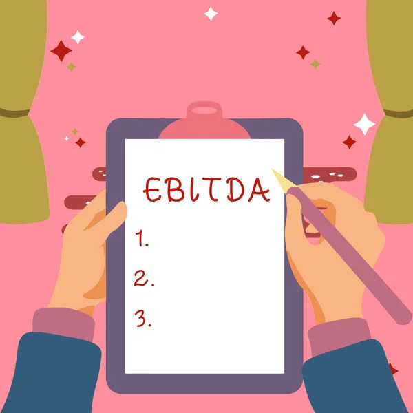 Fogalmi Felirat Ebitda Internet Concept Adózás Előtti Eredmény Mérése Vállalati — Stock Fotó
