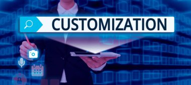 Kavramsal görünüm Özelleştirme, İnternet Konsepti bir kişi veya göreve uygun bir şeyi modifiye etme