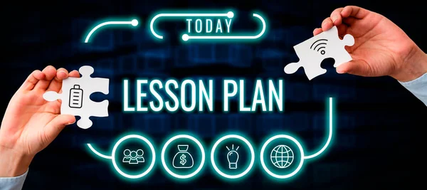 Inspiration Showing Sign Lesson Plan Business Concept Teachers Detailed Description — Stock Photo, Image