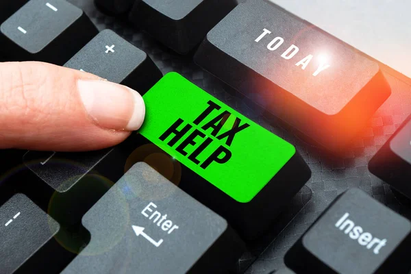 州の歳入への強制拠出からの署名税のヘルプ インターネット概念援助を示すインスピレーション — ストック写真