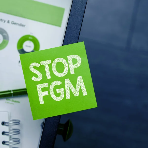 Ручная Надпись Stop Fgm Business Concept Put End Female Genital — стоковое фото