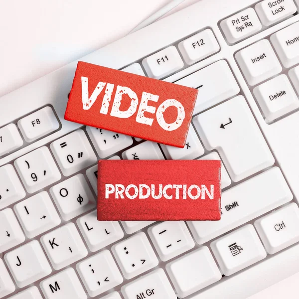 Conceptuele Weergave Videoproductie Concept Betekent Proces Van Het Omzetten Van — Stockfoto