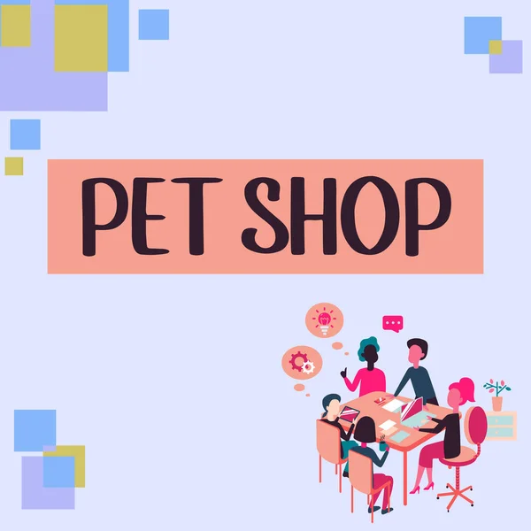 Text Showing Inspiration Pet Shop Internet Concept Retail Business Sells — Foto de Stock