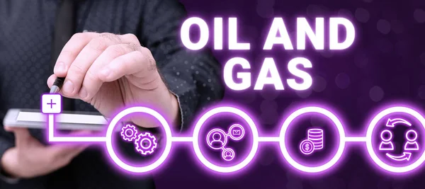 Ispirazione Mostrando Segno Petrolio Gas Internet Concetto Esplorazione Estrazione Raffinazione — Foto Stock