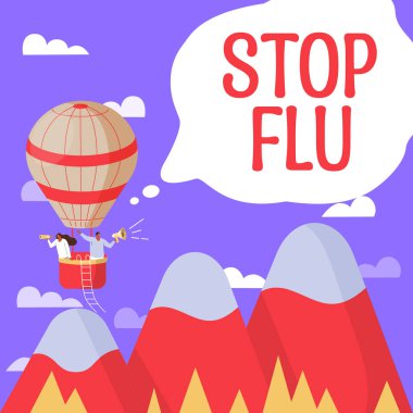 Text caption presenting Stop Flu, Word Written on Treat the contagious respiratory illness caused by influenza virus