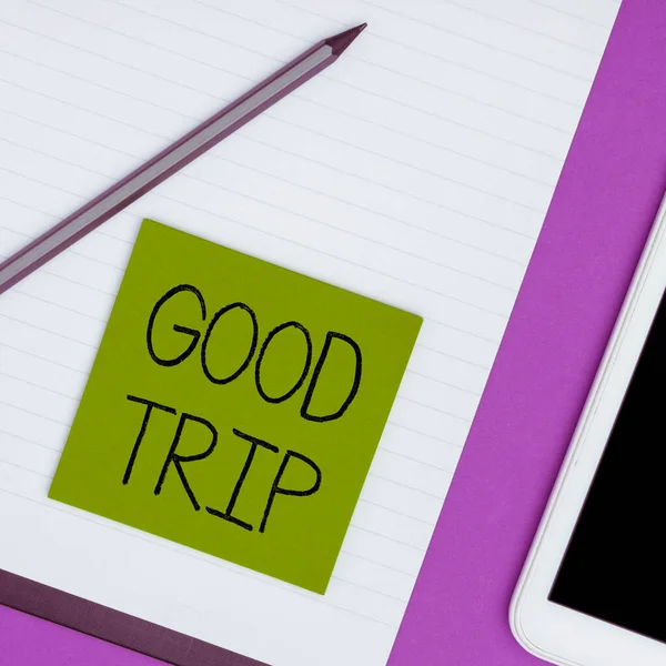 Text Showing Inspiration Good Trip Internet Concept Journey Voyage Run — Stock Photo, Image