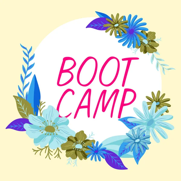 Hand Writing Sign Boot Camp Concept Meaning Military Training Camp — Fotografia de Stock