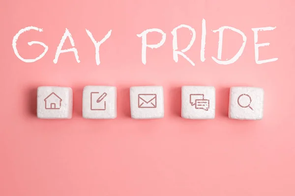 Writing Displaying Text Gay Pride Word Written Dignity Idividual Belongs — Stock Photo, Image