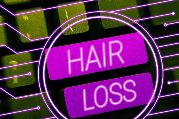 Text Zeigt Inspiration Haarausfall Geschäftsidee Verlust Von Menschlichen Haaren Aus — Stockfoto