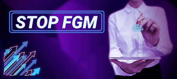 Testo Che Mostra Ispirazione Stop Fgm Foto Concettuale Mettere Fine — Foto Stock