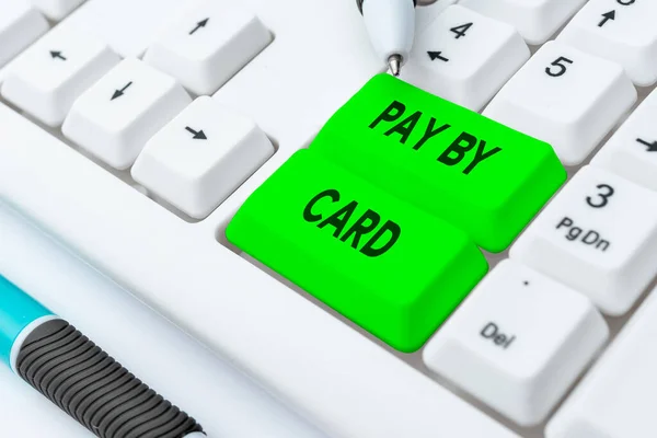 Firma Escritura Mano Pay Card Concepto Que Significa Pagos Crédito — Foto de Stock