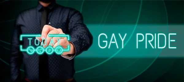 Legenda Conceitual Orgulho Gay Ideia Negócio Dignidade Indivíduo Que Pertence — Fotografia de Stock