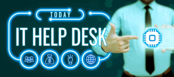 Didascalia Concettuale Help Desk Concetto Che Significa Assistenza Supporto Online — Foto Stock