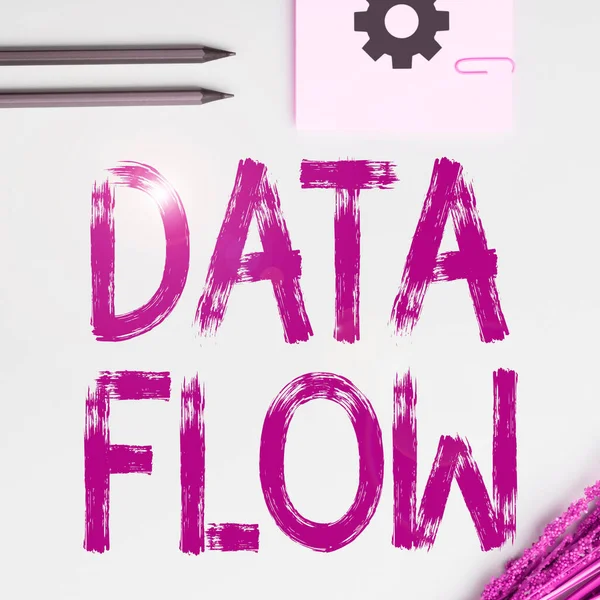 Texto Que Muestra Inspiración Data Flow Internet Concept Movimiento Datos —  Fotos de Stock