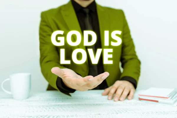 Inspiration Showing Sign God Love Business Showcase Believing Jesus Having — Stock fotografie