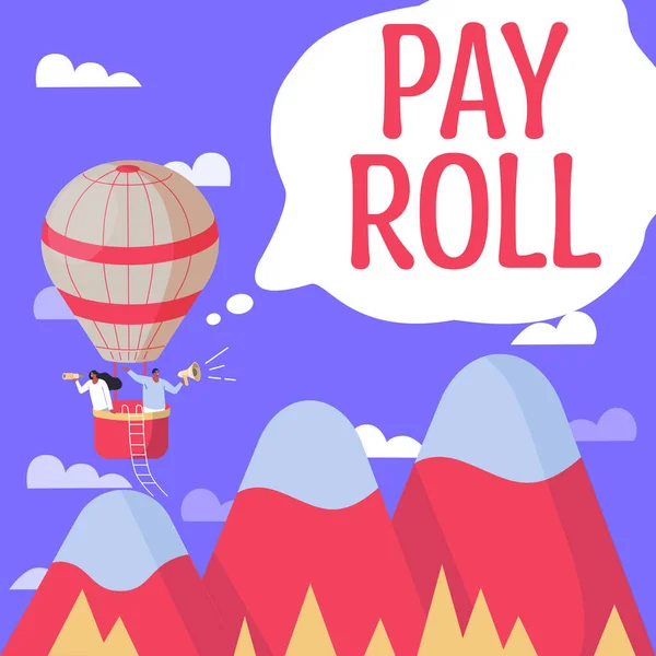 Inspiração Mostrando Sinal Pay Roll Vitrine Negócios Quantidade Salários Salários — Fotografia de Stock