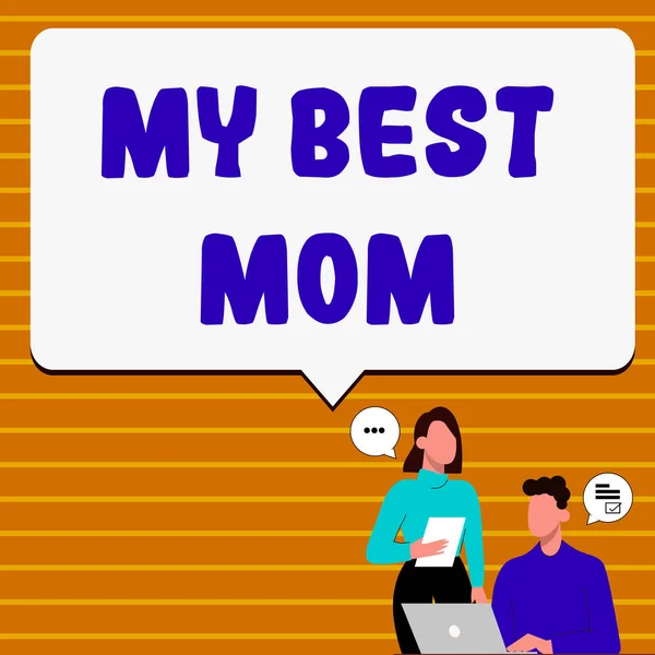 Bildunterschrift Best Mom Internet Konzept Wertschätzung Für Ihre Mütter Liebe — Stockfoto