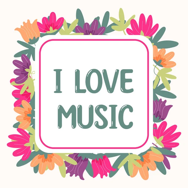 Conceptual Caption Love Music Word Written Having Affection Good Sounds — Foto Stock
