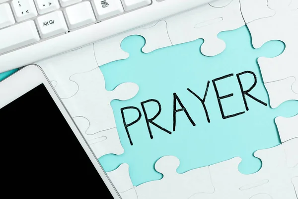 Konceptuální Titulek Modlitba Slovo Napsáno Slavnostní Žádost Pomoc Nebo Vyjádření — Stock fotografie