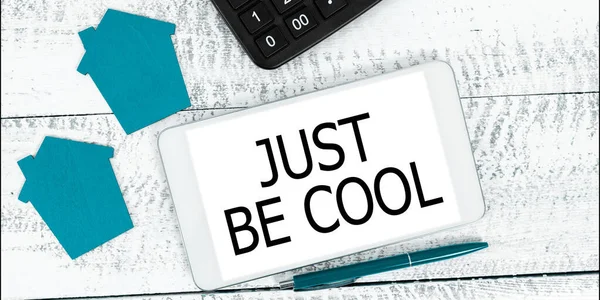 Text Showing Inspiration Just Cool Business Showcase Have Good Attitude — Fotografia de Stock
