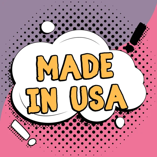 Podpis Koncepcyjny Made Usa Internet Concept Amerykańska Marka United States — Zdjęcie stockowe