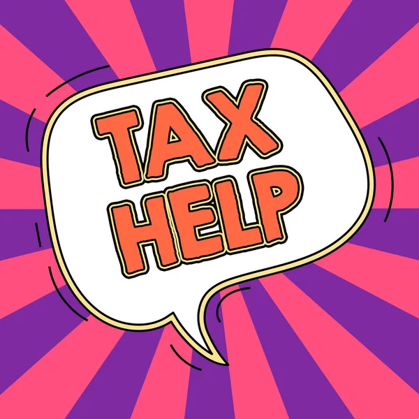 Handgeschriebenes Zeichen Tax Help Word Written Assistance Aus Dem Pflichtbeitrag — Stockfoto