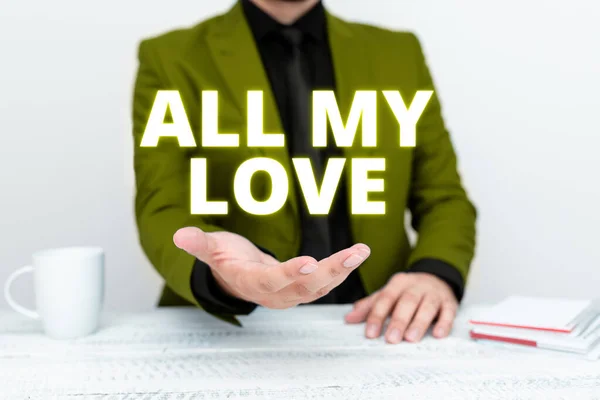 Zarejestruj Wyświetlanie All Love Słowo Napisane Całe Uczucie Dobre Uczucie — Zdjęcie stockowe