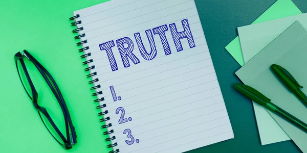 Legenda Texto Apresentando Truth Business Mostra Qualidade Estado Sendo Verdadeiro — Fotografia de Stock