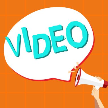 Hareket eden görsellerin çoğaltılması veya yayınlanması üzerine yazılmış işaret videosu ve sözcük ilhamı