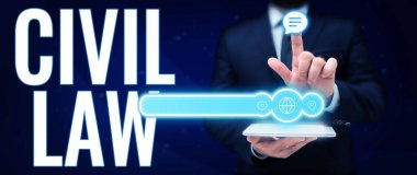 Toplum üyeleri arasındaki özel ilişkilerle ilgili Kanun Sözcükleri ve Medeni Kanun 'u gösteren imzalar