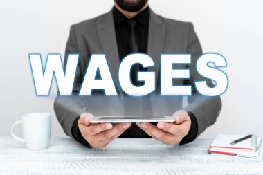 İşaret ücretlerini gösteren ilham kaynağı, iş fikri günlük iş veya hizmetler için ödenen düzenli ödemeler