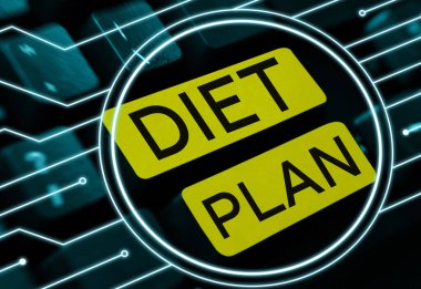 Diyet Planı, Kavram anlamına gelen işaret gösteren ilham, sağlık yönetimi nedenleri için spesifik besin alımının kullanımı