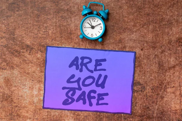 Wyświetlanie Znaku Czy Jesteś Bezpieczny Podejście Biznesowe Wolne Niebezpieczeństwa Nie — Zdjęcie stockowe