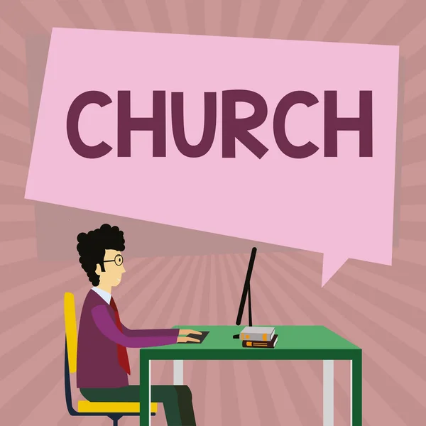 Text Caption Presenting Church Conceptual Photo Building Used Public Christian — Stock Photo, Image