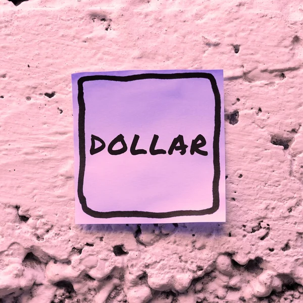 Text Bildtext Presenterar Dollar Ord För Bit Papperspengar Värda Dollar — Stockfoto