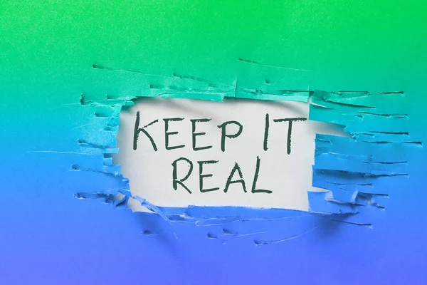 Szöveg Megjelenítése Keep Real Business Showcase Légy Őszinte Őszinte Őszinte — Stock Fotó