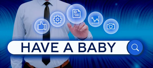 Szöveg Felirat Bemutató Have Baby Concept Jelentése Szülők Várják Vagy — Stock Fotó